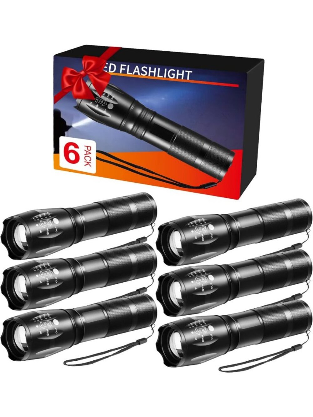 6-Pack Mini LED Flashlights High Lumens - Compact, Bright Lights for Home